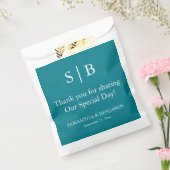 Sachets En Papier Sac de mariage classique sarcelle monogramme (Scellé)