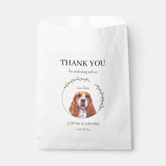 Sachets En Papier Sac de Mariage Merci simple Basset (Devant)