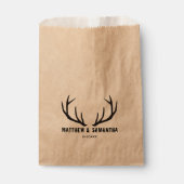 Sachets En Papier Sac de mariage préféré | Rustic Deer Antler (Devant)