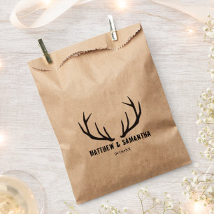 Sachets En Papier Sac de mariage préféré   Rustic Deer Antler