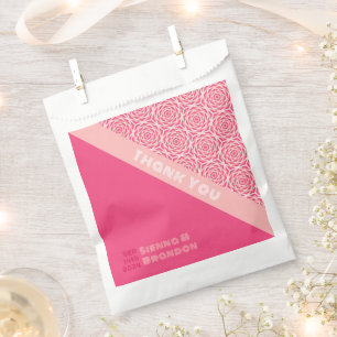Sachets En Papier Sac de mariage rouge Rose géométrique