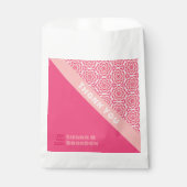 Sachets En Papier Sac de mariage rouge Rose géométrique (Devant)