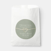 Sachets En Papier Sac de mariage vert Sage simple Faveur (Devant)