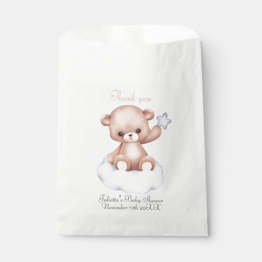 Sachets En Papier Sac de préférence Baby shower simple (Devant)