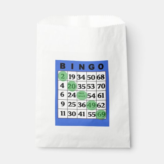 Sachets En Papier Sac de préférence de la fête de la carte BINGO ble (Devant)