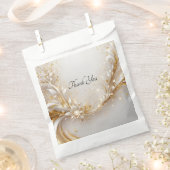 Sachets En Papier Sac de préférence Floral Or Blanc (Coupé)