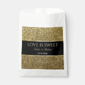 Sachets En Papier Sac de préférence Noir Noir Or (Devant)