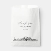 Sachets En Papier Sac de préférence personnalisé Mariage Skyline de  (Devant)