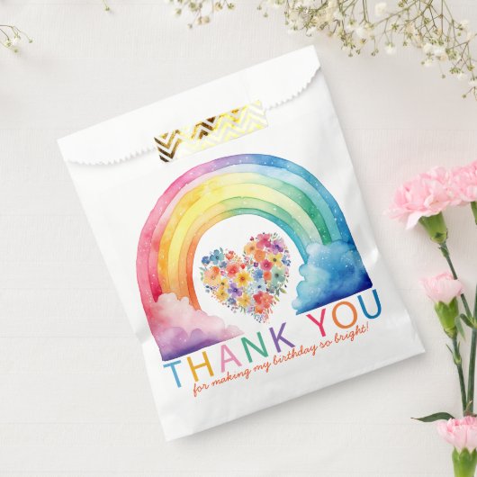 Sachets En Papier Sac de préférence pour la fête Merci arc-en-ciel (Scellé)