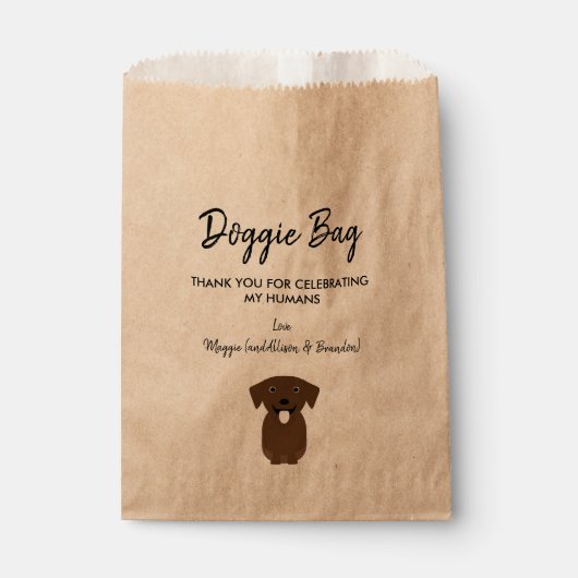 Sachets En Papier Sac Doggie du laboratoire de chocolat pour Mariage (Devant)