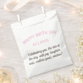Sachets En Papier Sac Faveur Anniversaire élégant - Mots roses et no (Coupé)