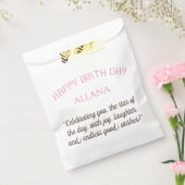 Sachets En Papier Sac Faveur Anniversaire élégant - Mots roses et no (Scellé)