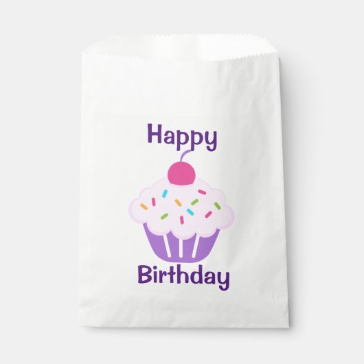 Sachets En Papier Sac Faveur Blanc/Cupcake (Devant)