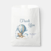 Sachets En Papier Sac Faveur Bleu Ours Et Ballons Volants (Devant)