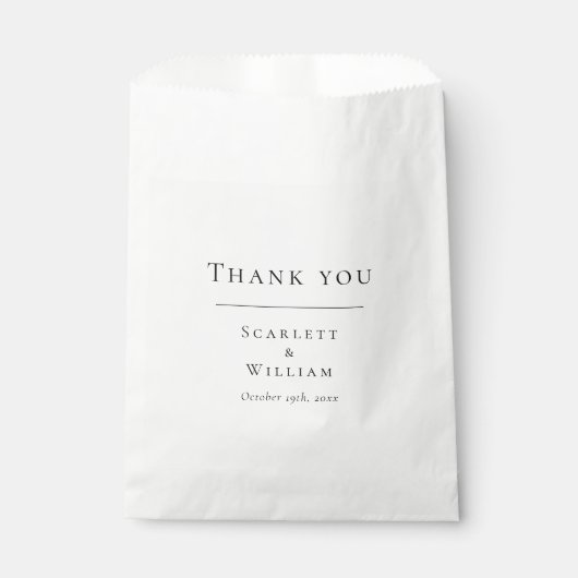 Sachets En Papier Sac Faveur Mariage Simple Moderne (Devant)
