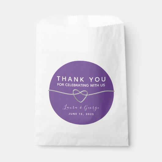 Sachets En Papier Sac Faveur Mariage Simple Violet (Devant)