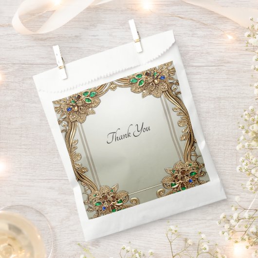 Sachets En Papier Sac Faveur Ornate Or Élégant (Coupé)