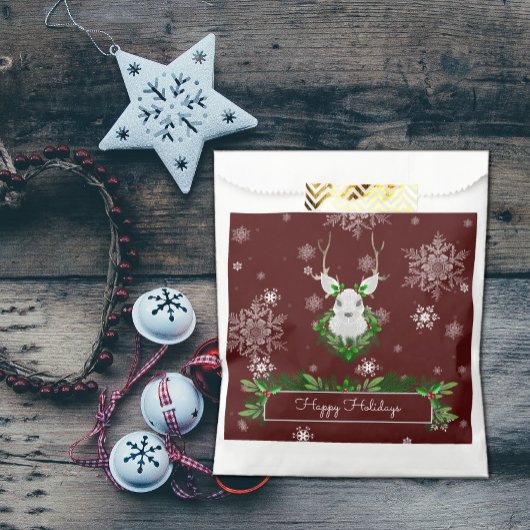 Sachets En Papier Sac Faveur Red Reindeer