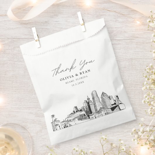 Sachets En Papier Sac Favonalized Mariage de Miami (Coupé)