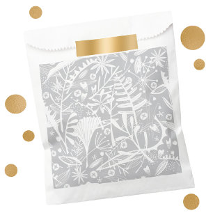 Sachets En Papier Sac Favori Botanique Gris Argent