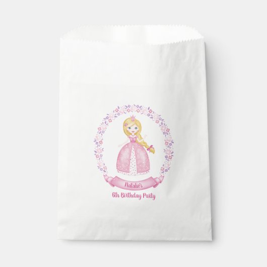 Sachets En Papier Sac Fille Rose Fête Faveur (Devant)