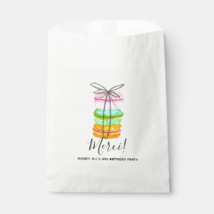 Sachets En Papier Sac français de cadeau d'anniversaire de macaron
