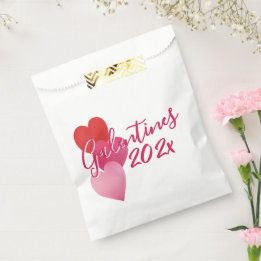 Sachets En Papier Sac Galentines Party avec 3 cœurs