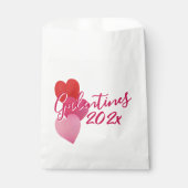 Sachets En Papier Sac Galentines Party avec 3 cœurs (Devant)