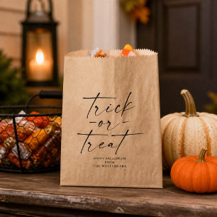 Sachets En Papier Sac Kraft Halloween Minimaliste Trick or Treat