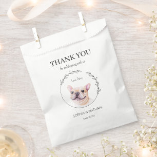 Sachets En Papier Sac Mariage Merci Bulldog en français simple Favor
