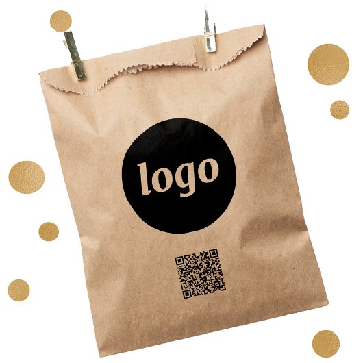 Sachets En Papier Sac papier de code QR promotionnel simple Logo pro
