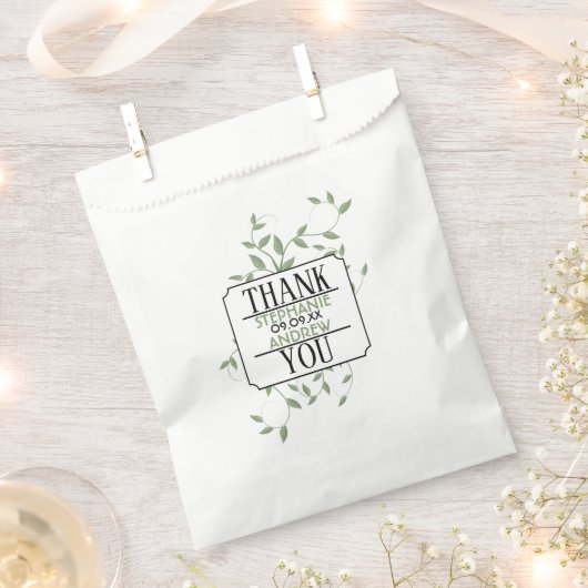 Sachets En Papier Sac vert Favor (Coupé)