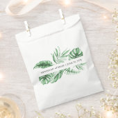 Sachets En Papier Sac vert tropical Palm Mariage Monogramme Favorise (Coupé)