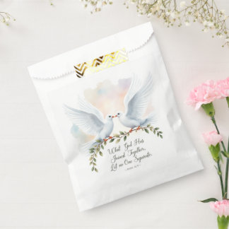 Sachets En Papier Sac Watercolor Doves Mark 10:9 Favor