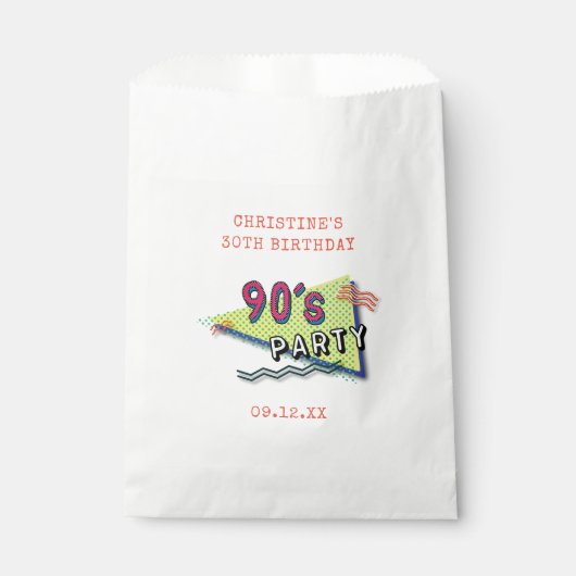 Sachets En Papier Sachets FÊTE DES ANNÉES 90 Motifs Favoriser les sa (Devant)
