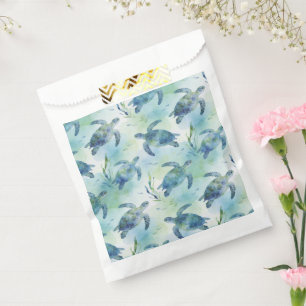 Sachets En Papier Sacs-cadeaux de fête tortue, Tortue de mer à l'aqu