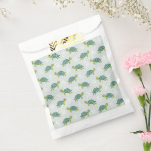 Sachets En Papier Sacs-cadeaux de fête tortue, vie marine côtière