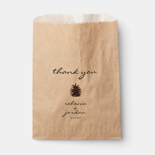 Sachets En Papier Sacs-cadeaux de Merci de pin rustique (Devant)