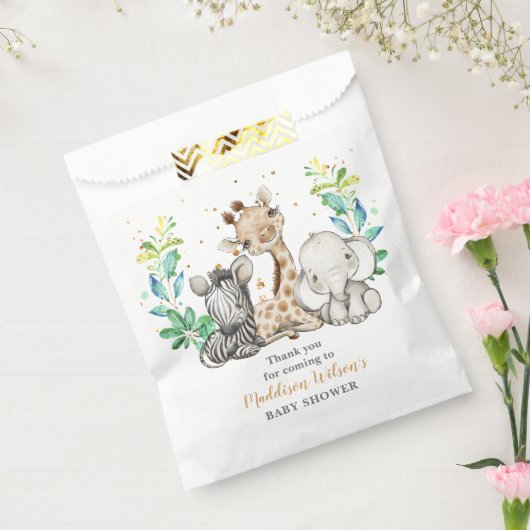 Sachets En Papier Safari Animaux Baby shower Favoriser Sac (Scellé)