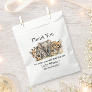 Sachets En Papier Safari Animaux Baby shower Merci