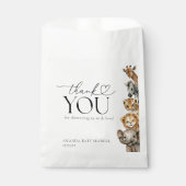 Sachets En Papier Safari Animaux Baby shower moderne (Devant)