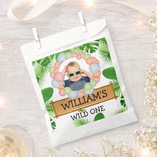 Sachets En Papier Safari Animaux Wild One Birthday PHOTO (Coupé)