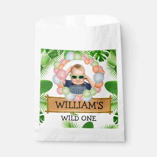 Sachets En Papier Safari Animaux Wild One Birthday PHOTO (Devant)