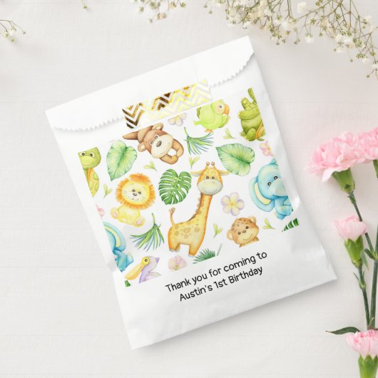 Sachets En Papier Safari Jungle Animaux Baby shower d'anniversaire (Scellé)