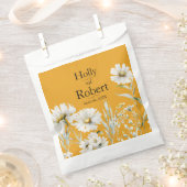 Sachets En Papier Saffron Yellow, Daisy Floral Wedding (Coupé)