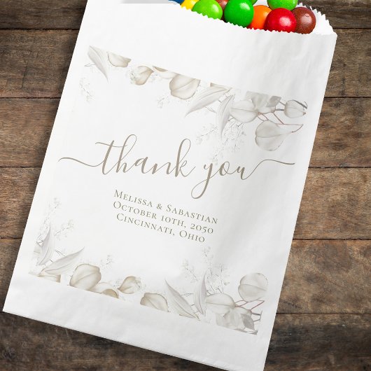 Sachets En Papier Sage Green Feuilles mariage Faveur traitement