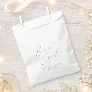 Sachets En Papier Sage Green l'amour moderne est mariage de script d