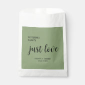 Sachets En Papier Sage Green Nothing Fancy Just Love Wedding (Devant)