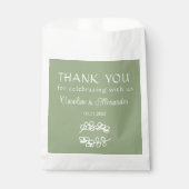 Sachets En Papier Sage Green Simple Élégant Mariage de script modern (Devant)
