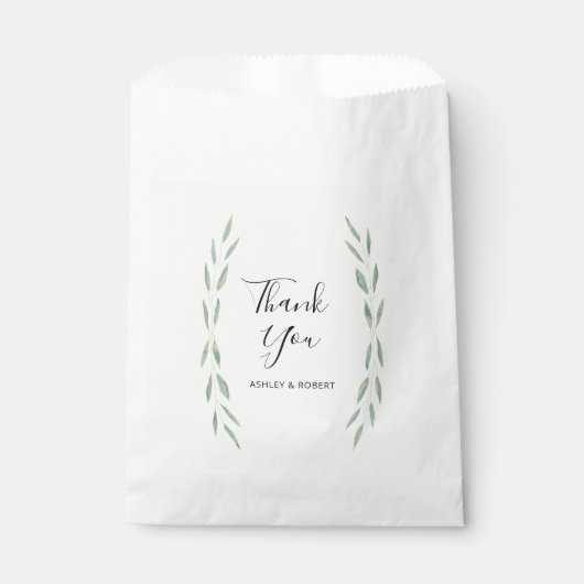 Sachets En Papier Sage verdure Faveurs botaniques, Merci Mariage (Devant)